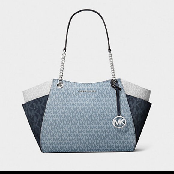 Michael Kors Jet Set Lg Color Block Signature Tote - Picture 1 of 3